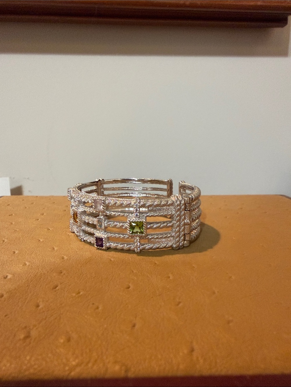 Judith Ripka SS gemstone cuff - Picture 5 of 13